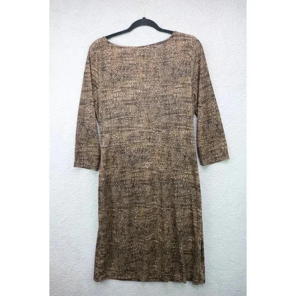 Talbots Black Label 3/4 Sleeve Ruched Midi Dress-Size XL-Silky Wrap - Picture 7 of 9